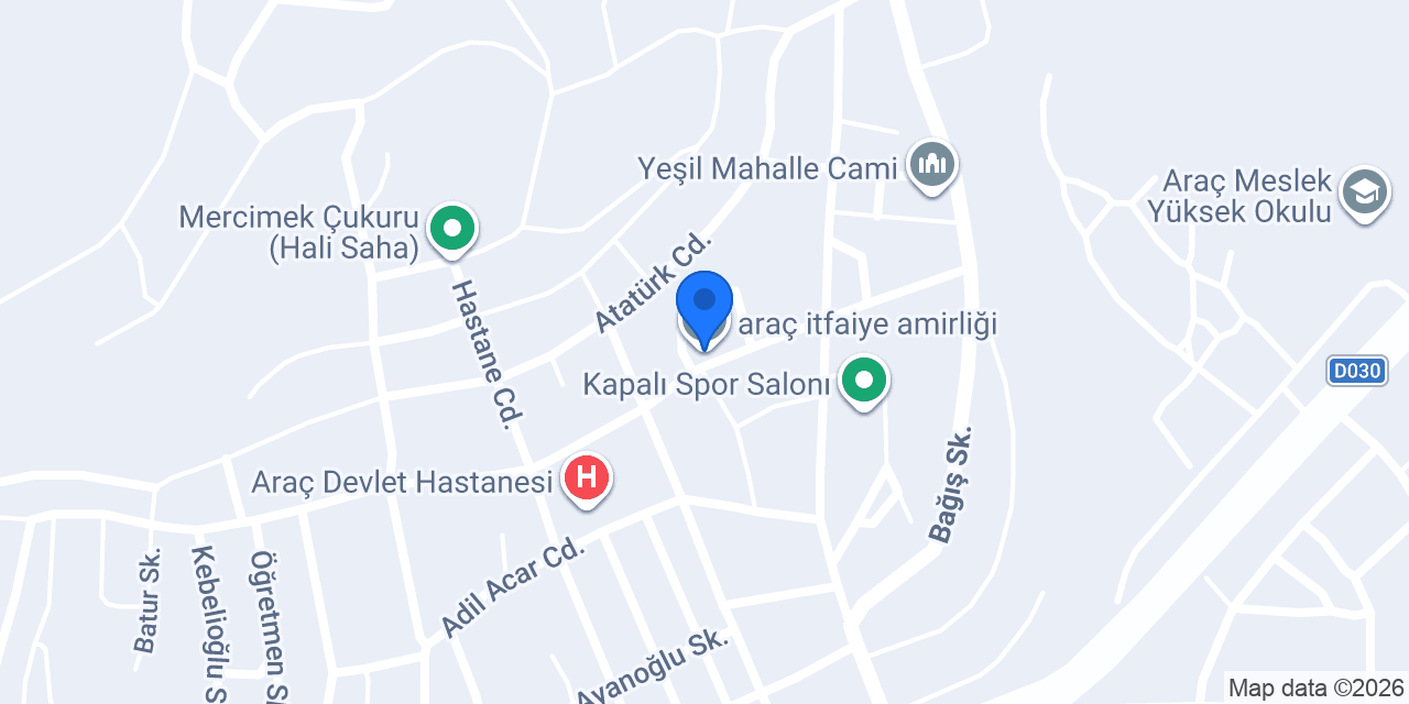 araç itfaiye amirliği konumu