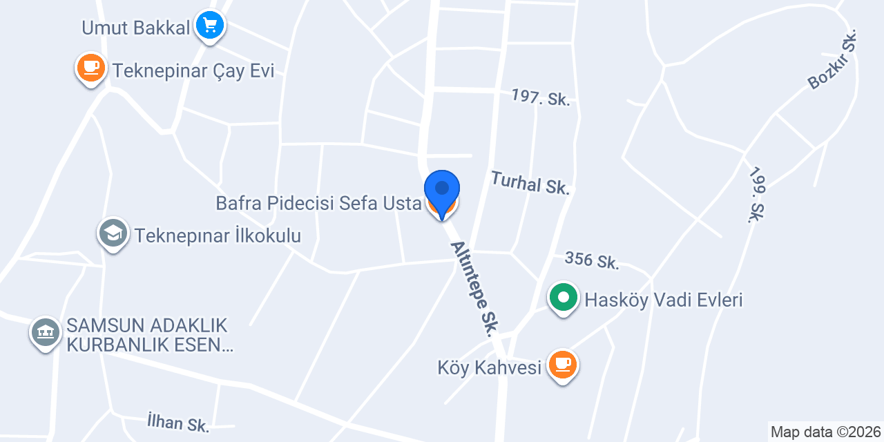 Bafra Pidecisi Sefa Usta konumu