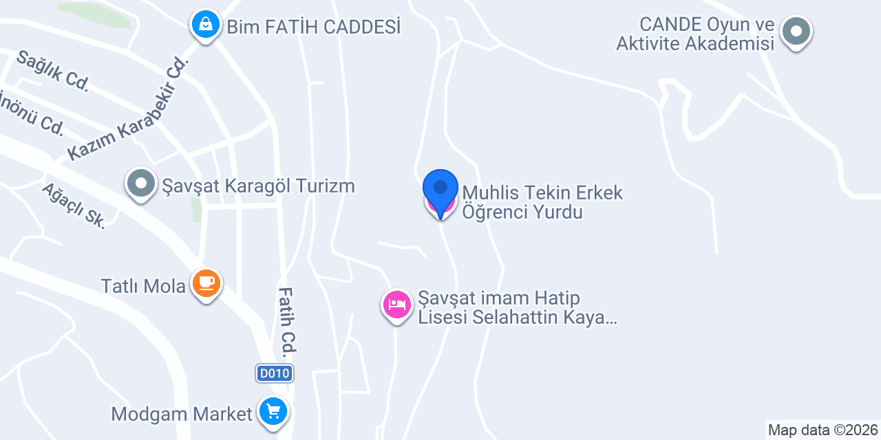 Muhlis Tekin Erkek Öğrenci Yurdu konumu