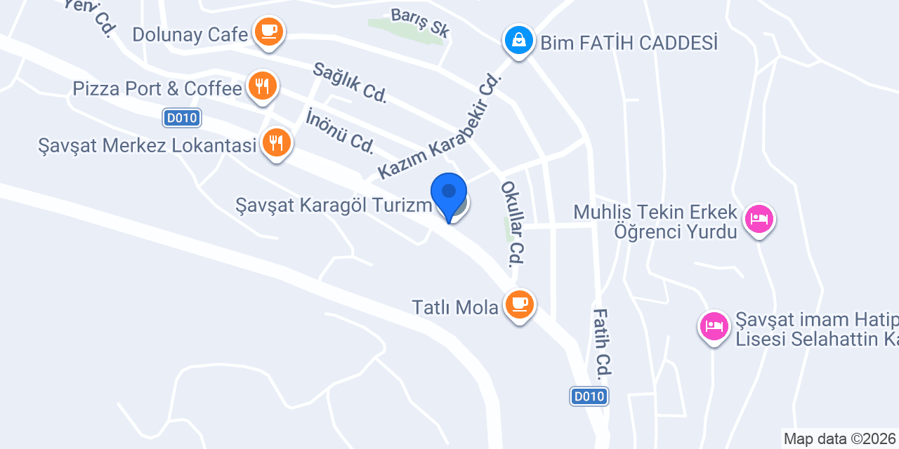 ŞAVŞAT KENT OTEL konumu