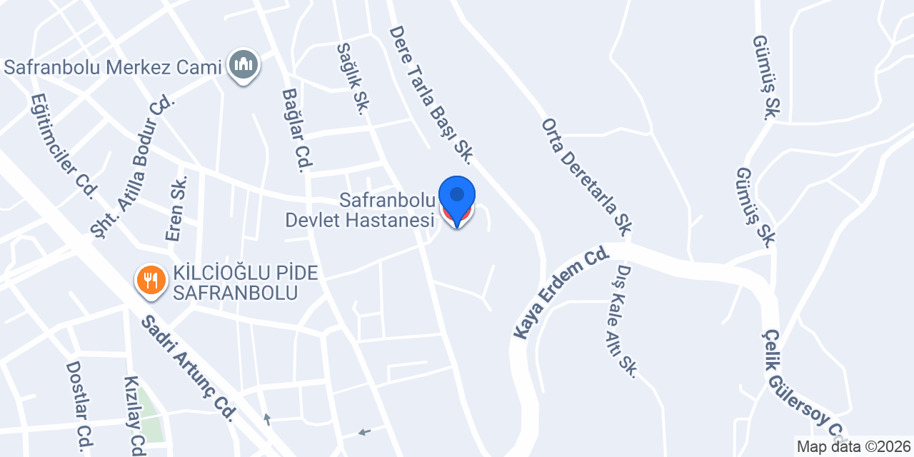 Safranbolu Devlet Hastanesi konumu