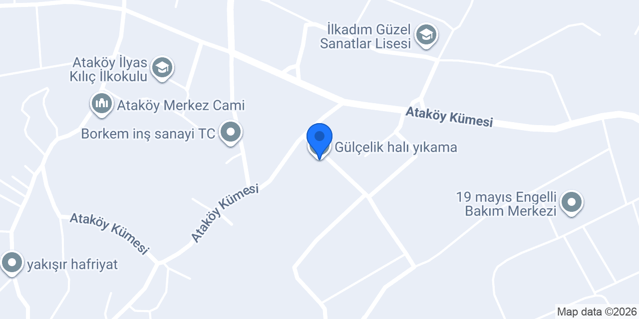 Gülçelik halı yıkama konumu