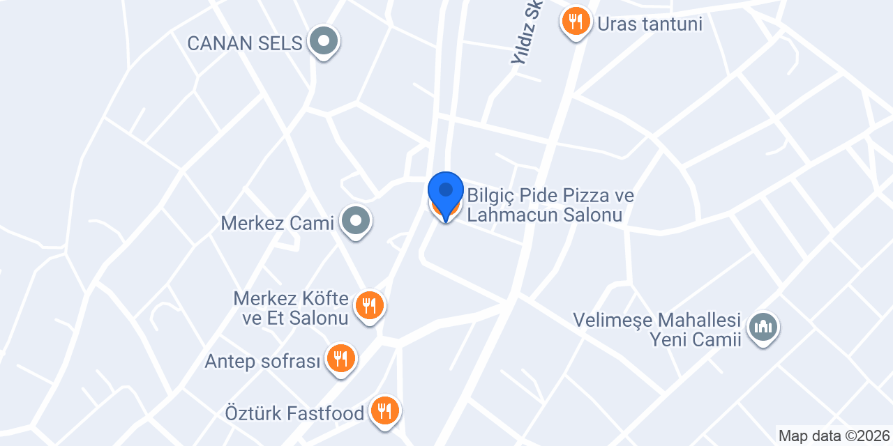 Bilgiç Pide Pizza ve Lahmacun Salonu konumu