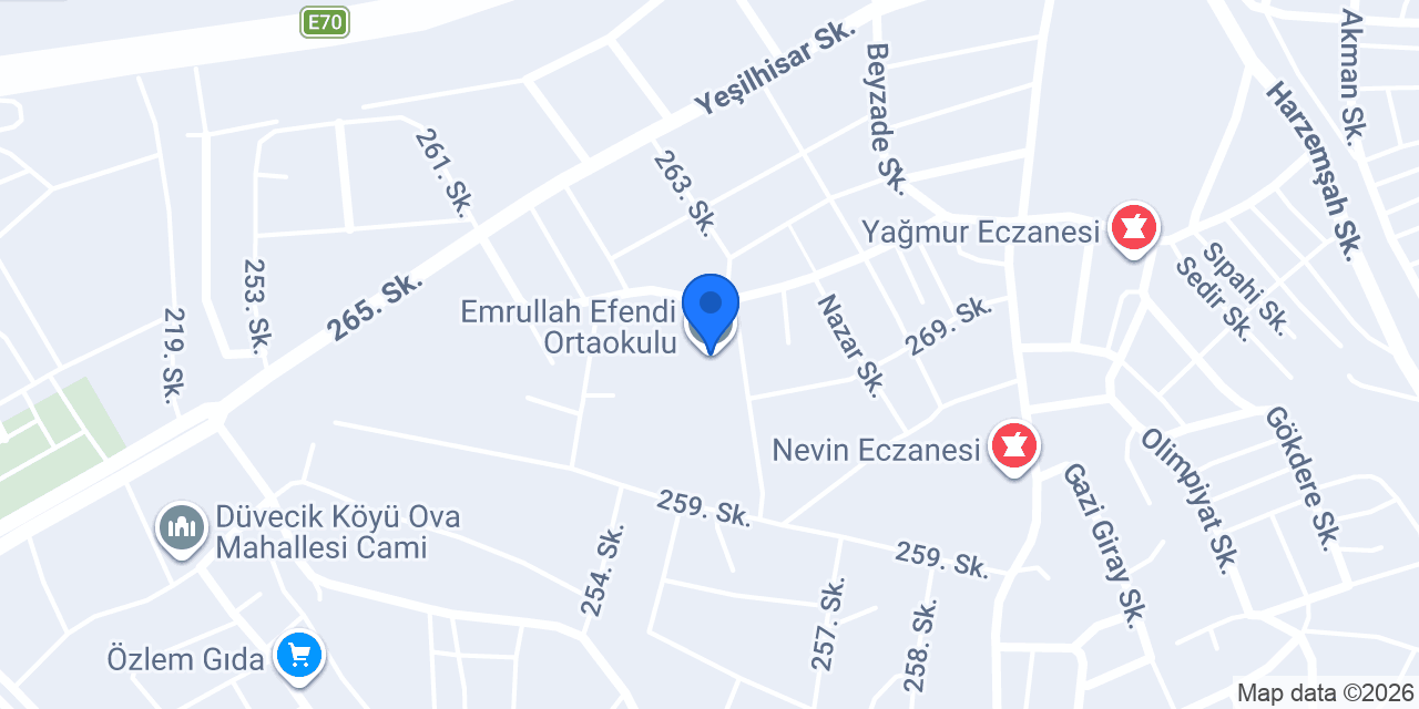 Emrullah Efendi Ortaokulu konumu