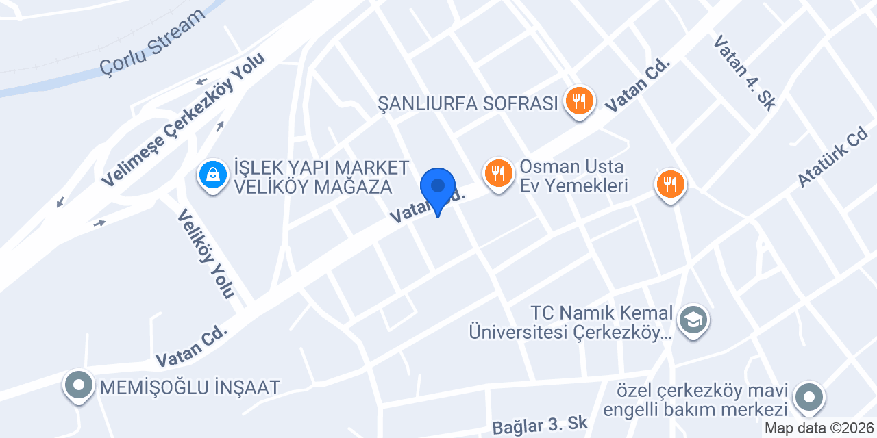 EFA Bilgi Sistemleri - Tekirdağ konumu