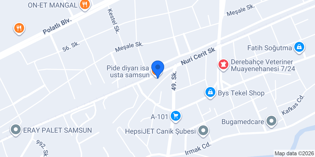 Pide diyarı isa usta samsun konumu