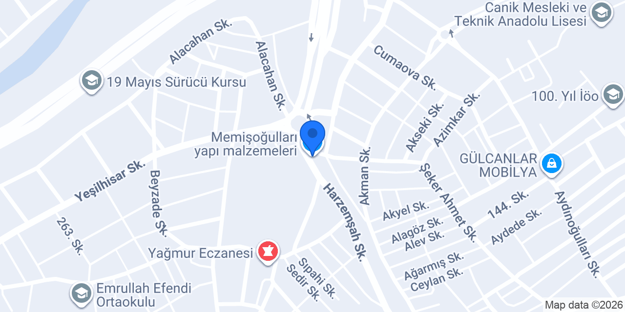 Memişoğulları yapı malzemeleri konumu