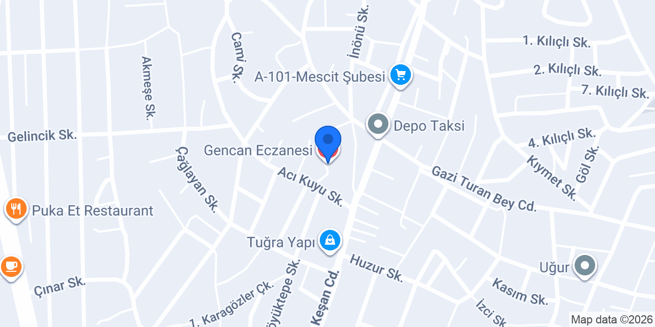 Gencan Eczanesi konumu