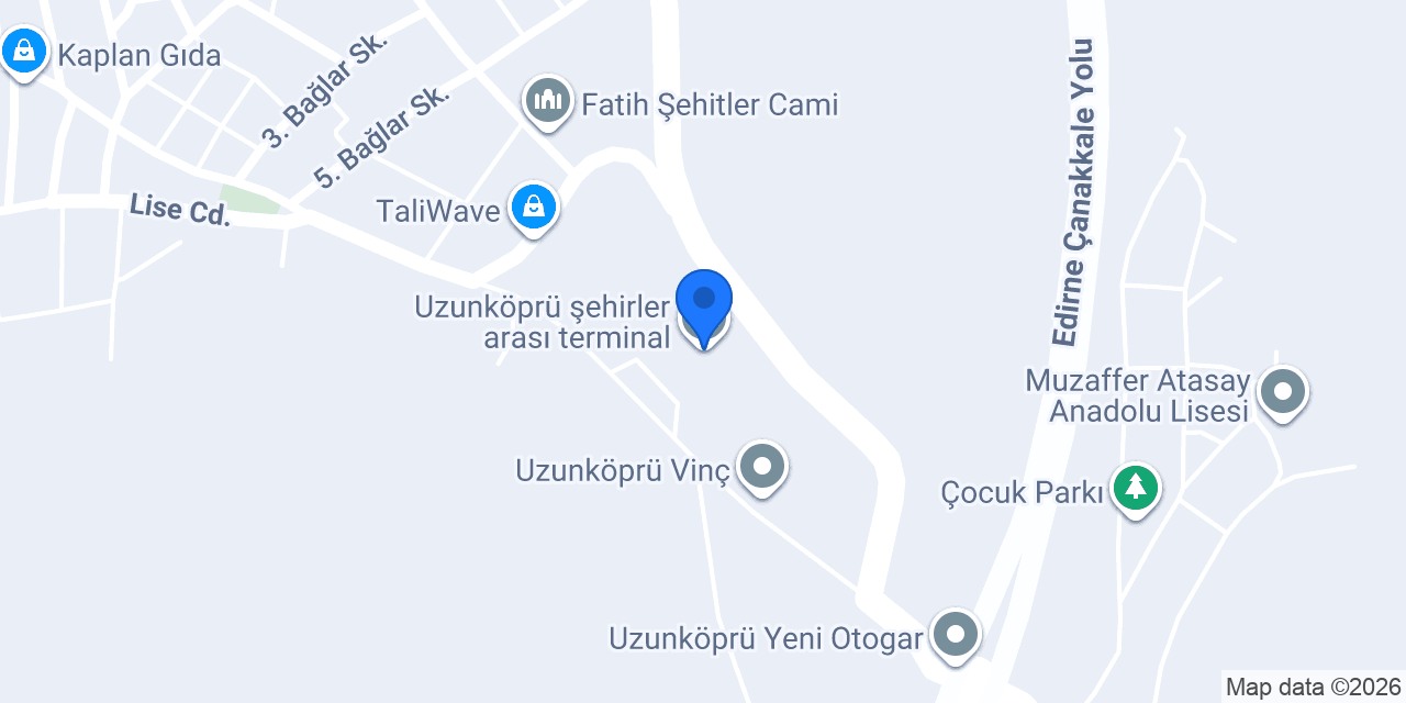 Uzunköprü şehirler arası terminal konumu