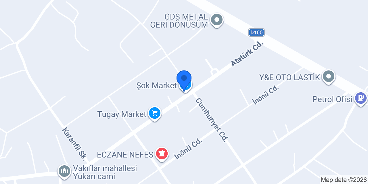 Vakıflar İlköğretim Okulu konumu