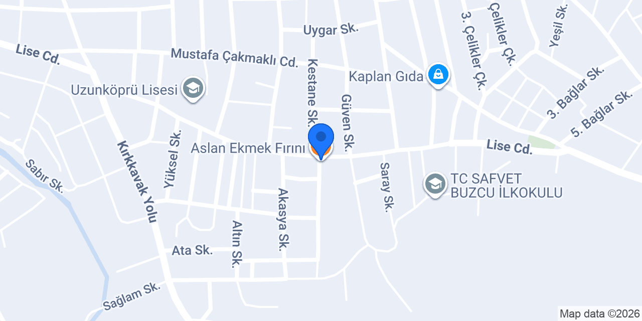 Aslan Ekmek Fırını konumu