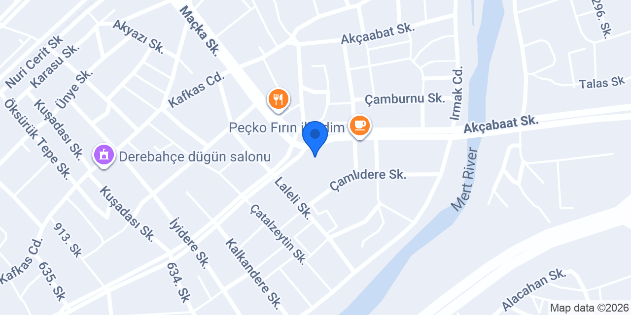 küçükpazar Derebahçe Şubesi konumu