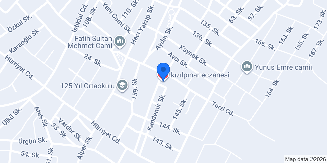 kızılpınar eczanesi konumu