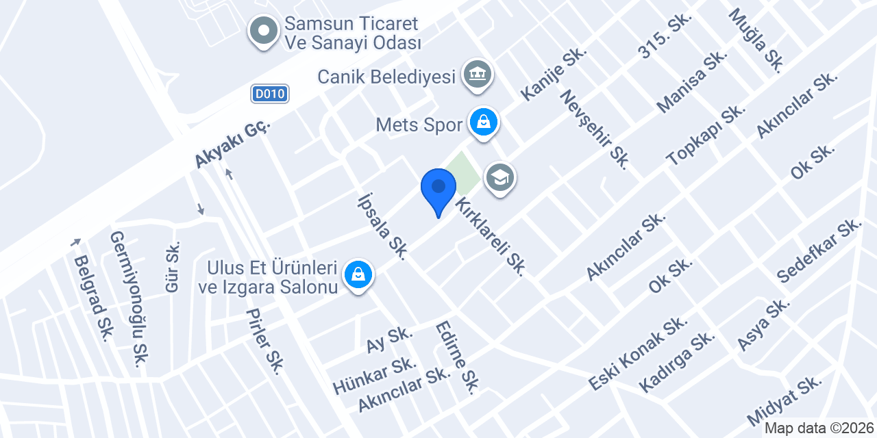 Samsun Pusula Sürücü Kursu konumu