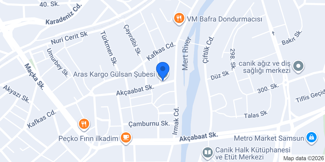 Aras Kargo Gülsan Şubesi konumu
