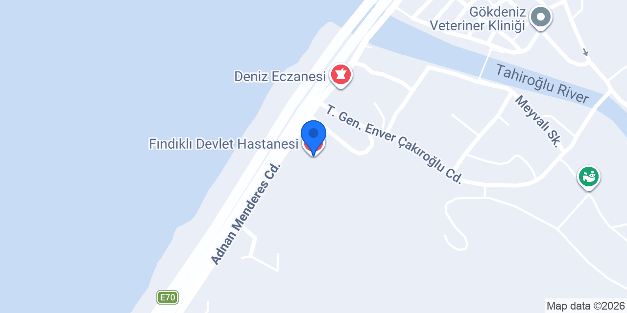 Fındıklı Devlet Hastanesi konumu
