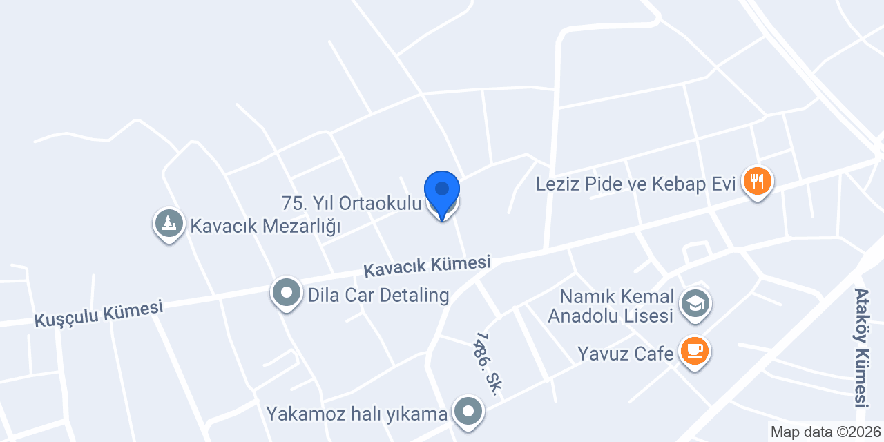 75. Yıl Ortaokulu konumu