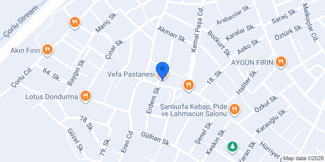 Vefa Pastanesi konumu
