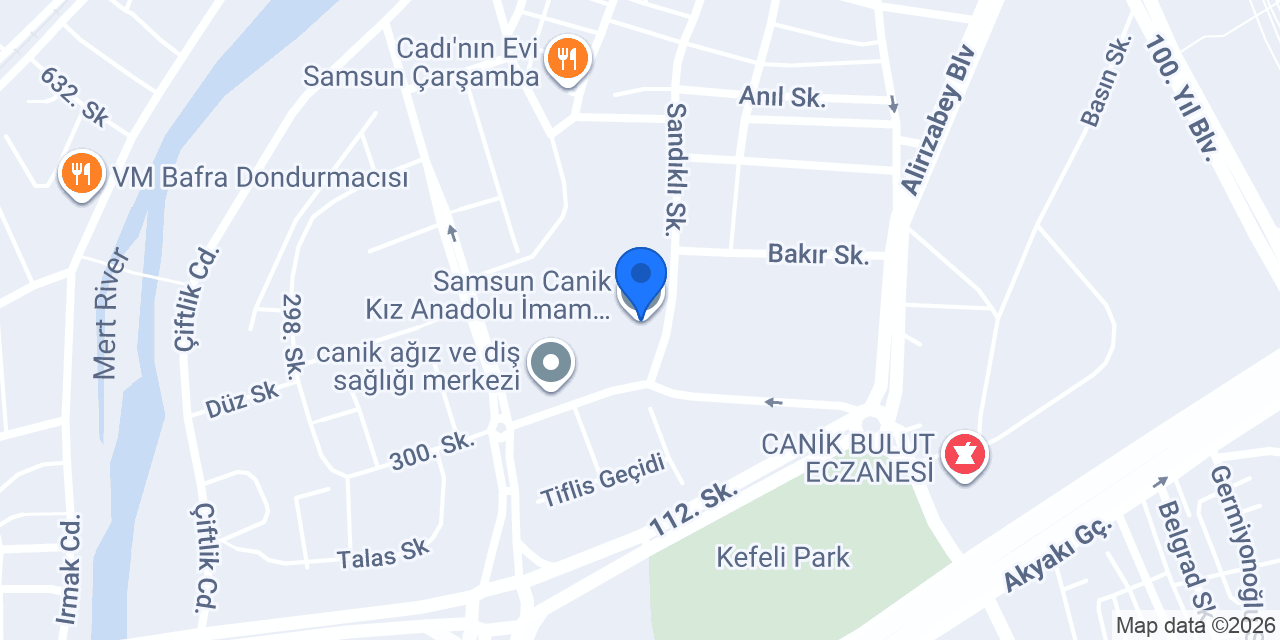 Samsun Canik Kız Anadolu İmam Hatip Lisesi konumu