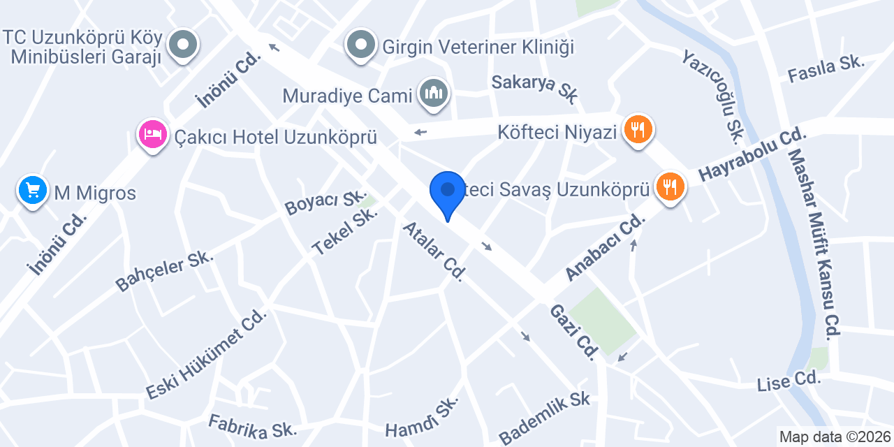 Halkbank Uzunköprü Şubesi konumu