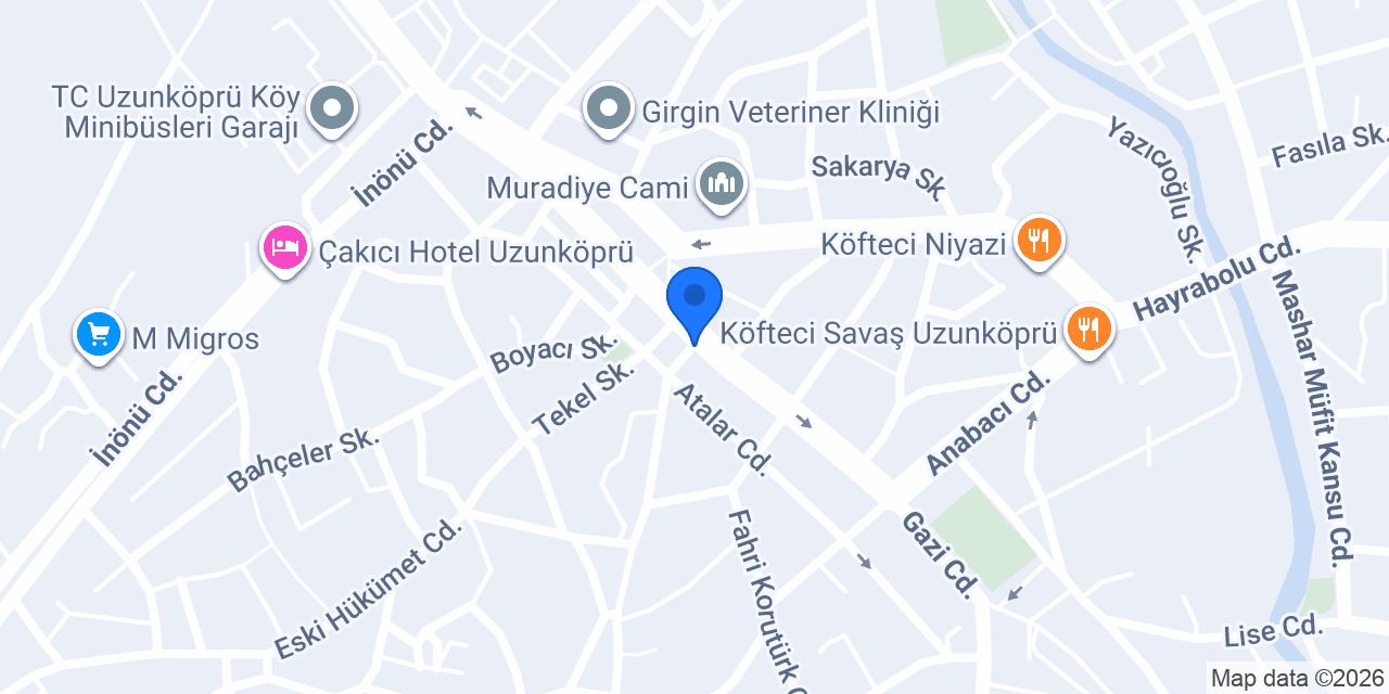 Şekerbank Uzunköprü Şubesi konumu