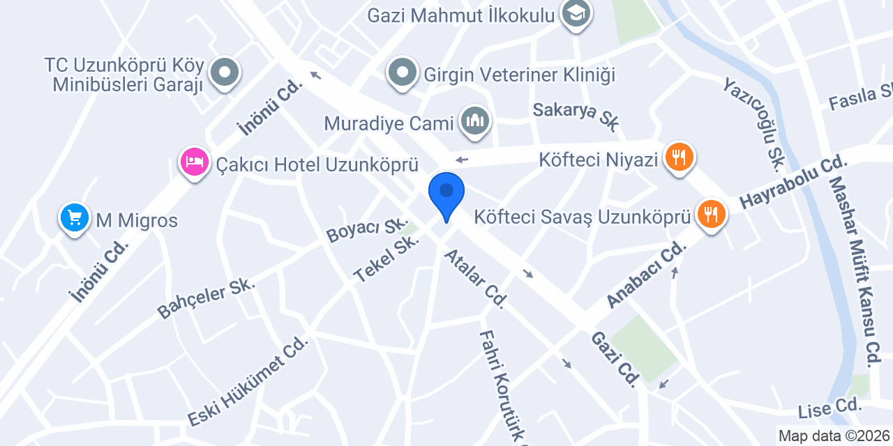 Şekerbank Edirne Uzunköprü konumu