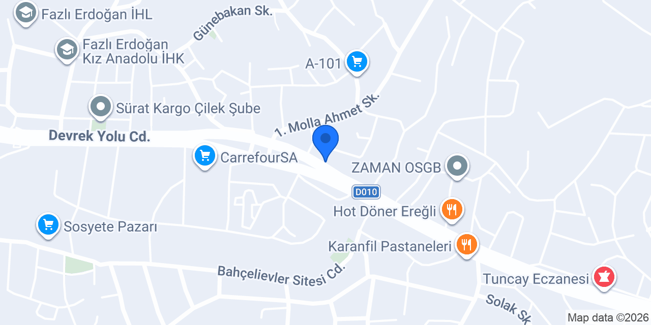 Ergül Mobilya Kdz.Ereğli konumu