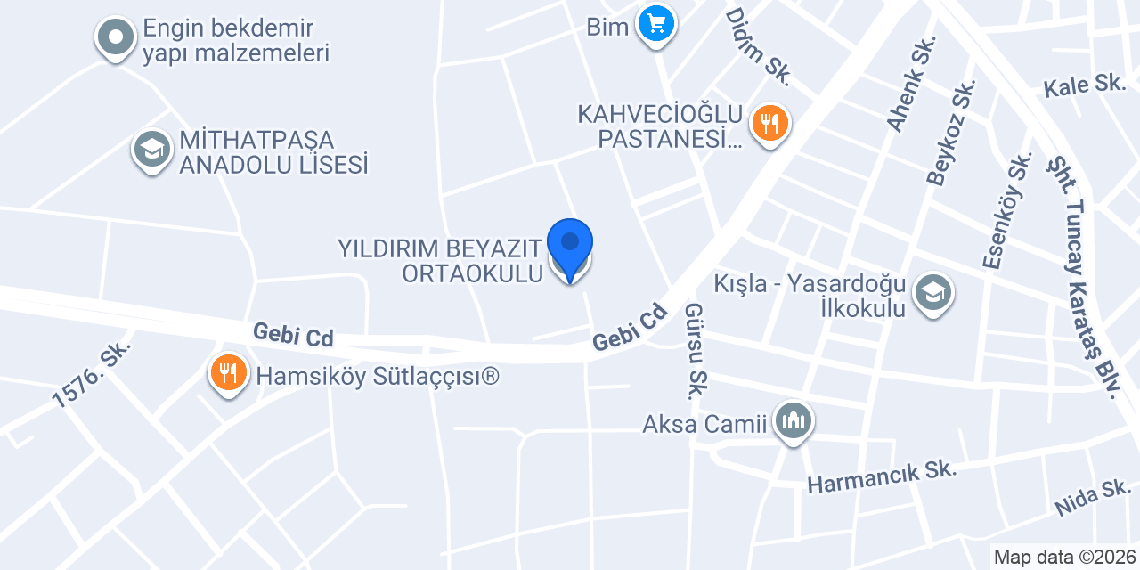 YILDIRIM BEYAZIT ORTAOKULU konumu