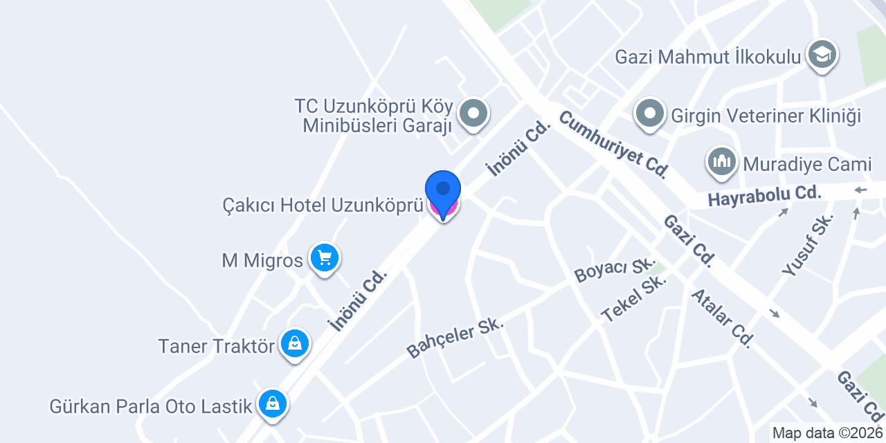 Çakıcı Hotel Uzunköprü konumu