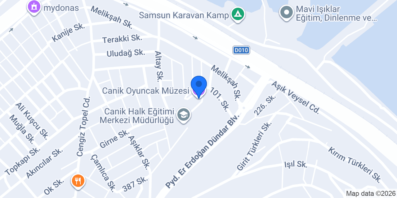 Canik Oyuncak Müzesi konumu