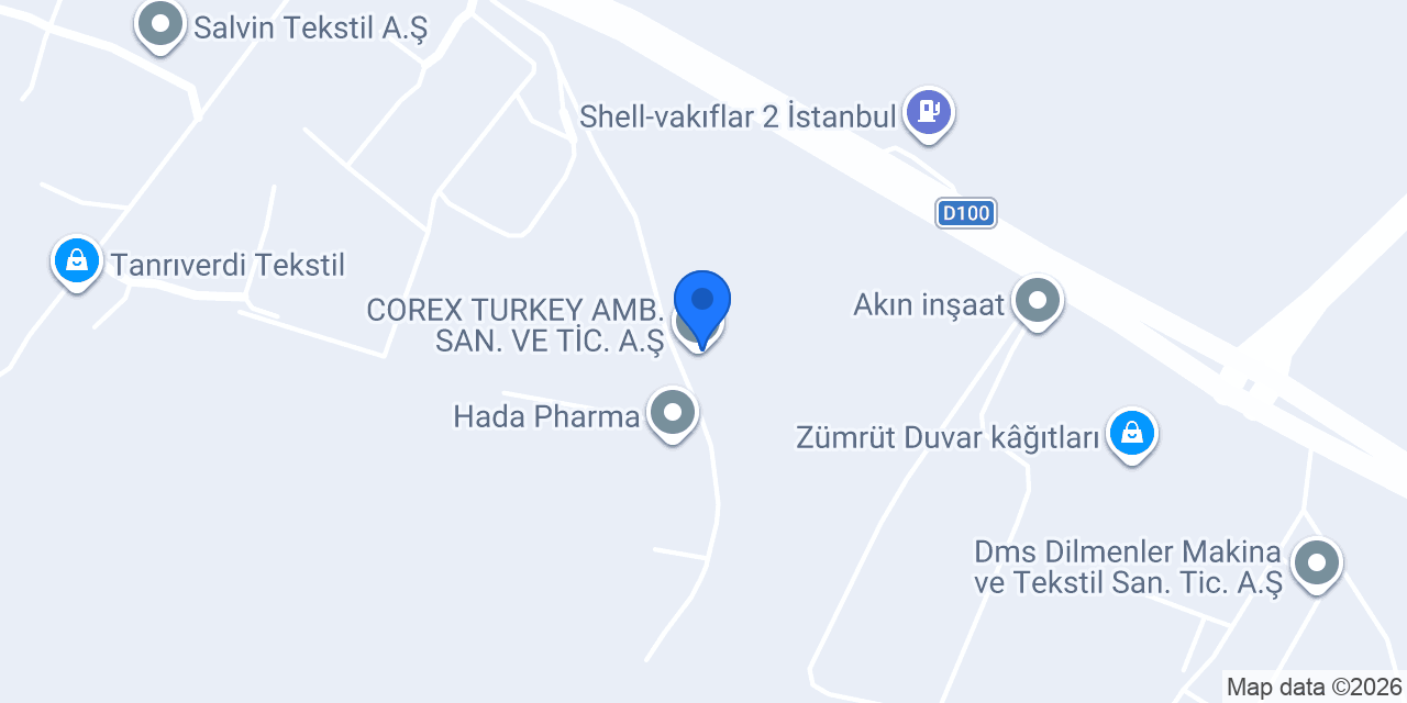 COREX TURKEY AMB. SAN. VE TİC. A.Ş. konumu