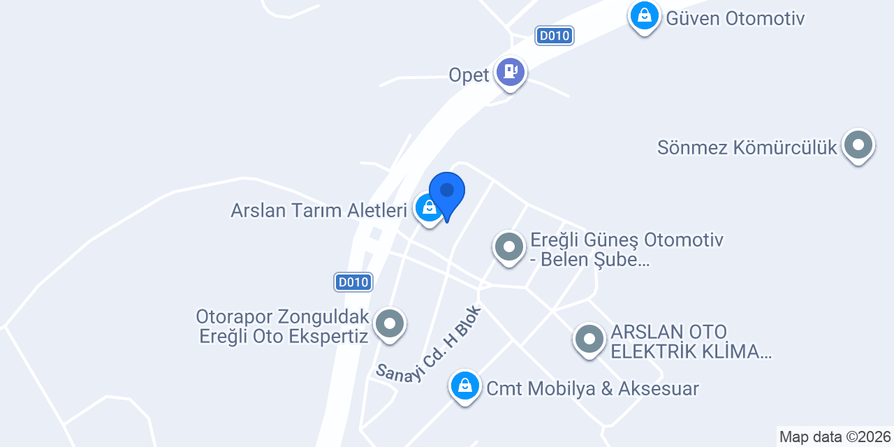 Özgür Madeni Eşya konumu