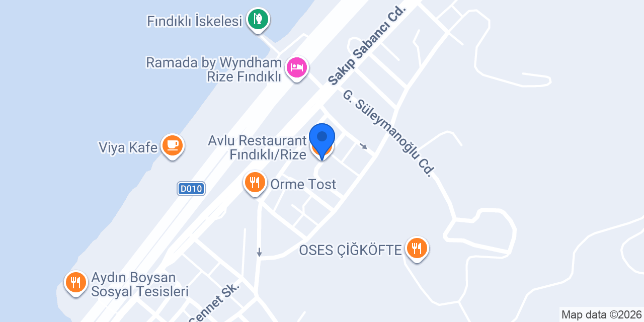 Avlu Restaurant Fındıklı/Rize konumu