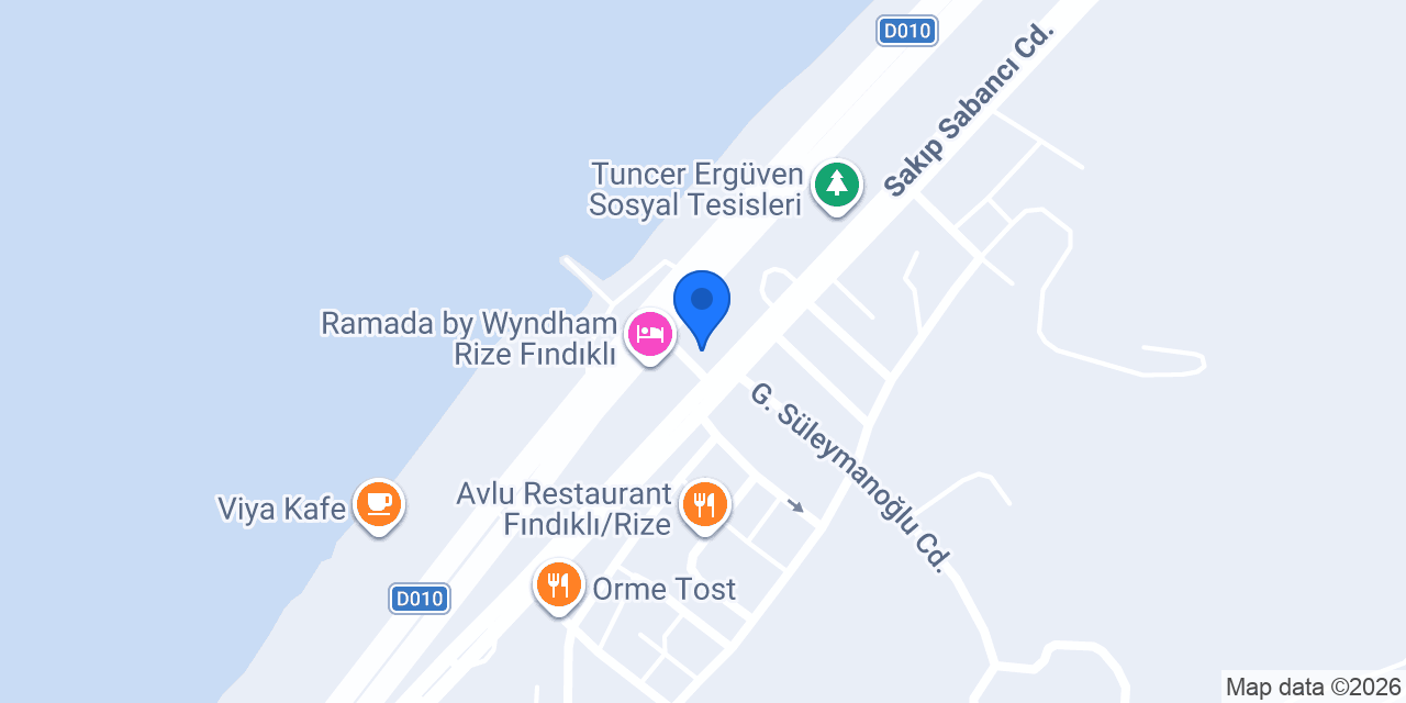 Rize Fındıklı Taksi konumu