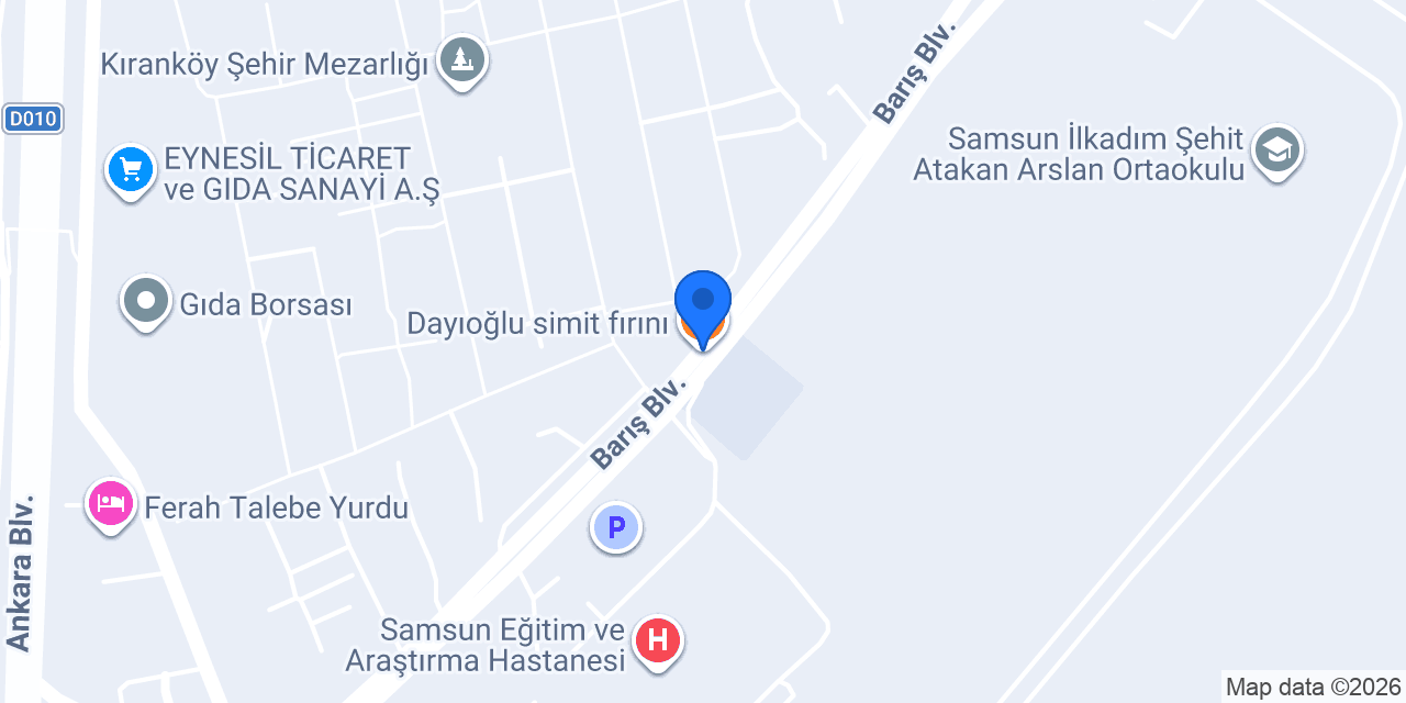 Dayıoğlu simit fırını konumu