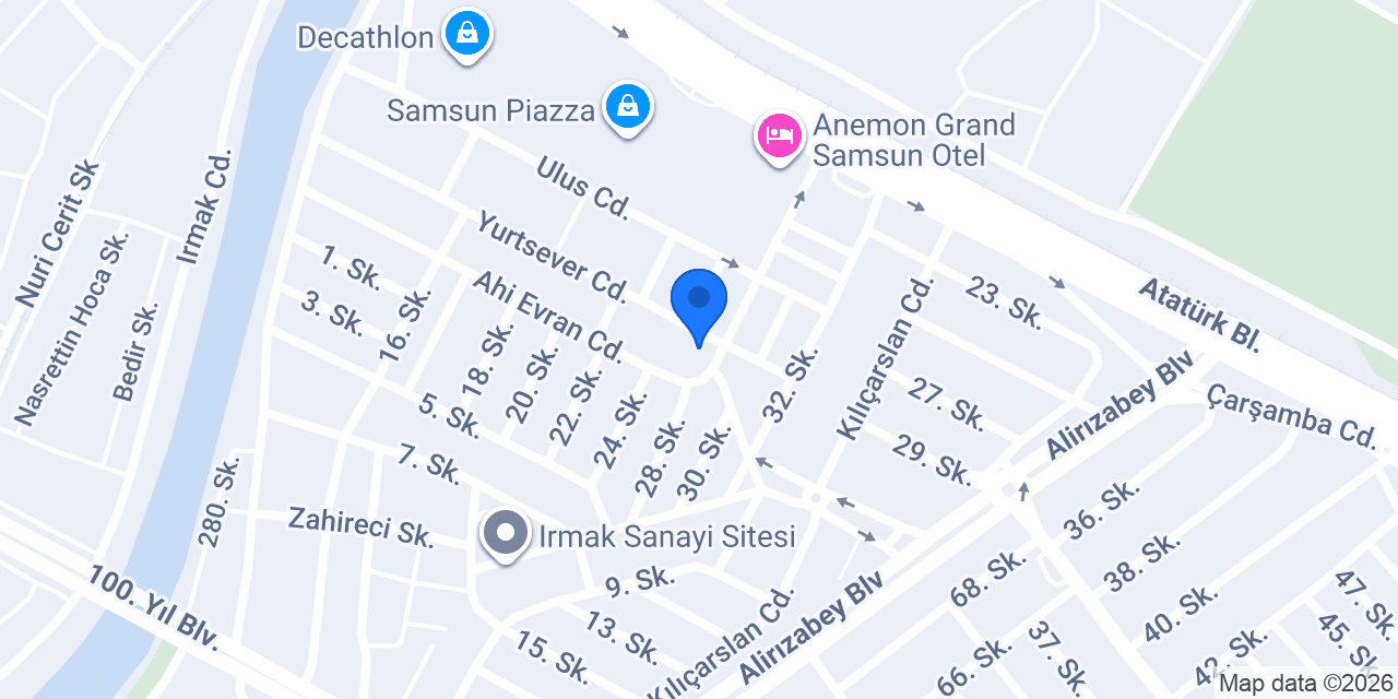 TEB Samsun Sanayi Şubesi konumu