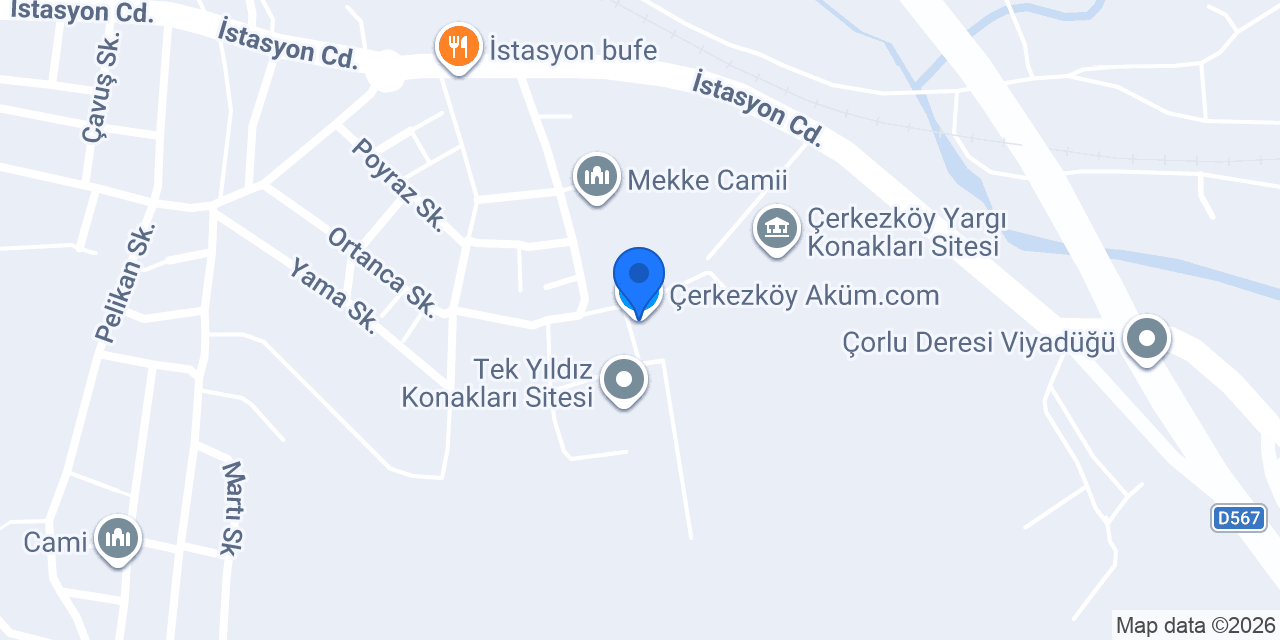 Çerkezköy Aküm.com konumu