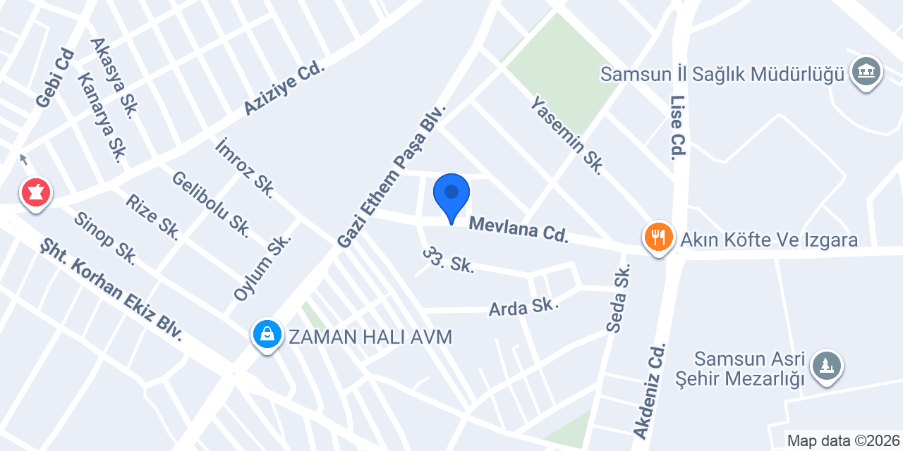 B&F mobilya Yapı Tasarım konumu