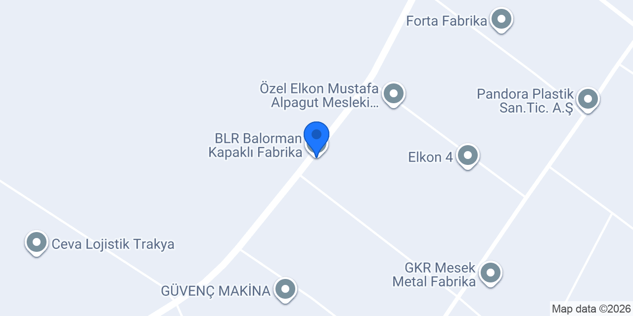 BLR Balorman Kapaklı Fabrika konumu