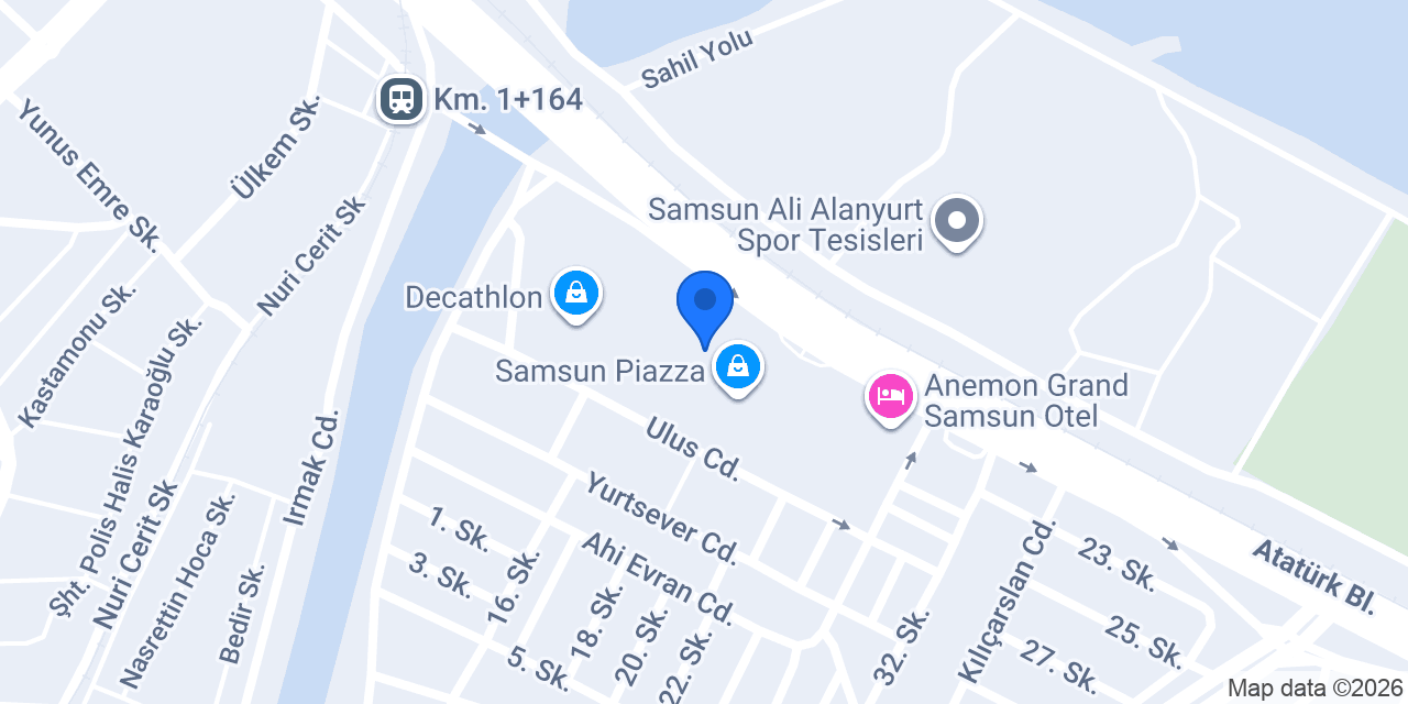 Setur Samsun- Piazza AVM konumu