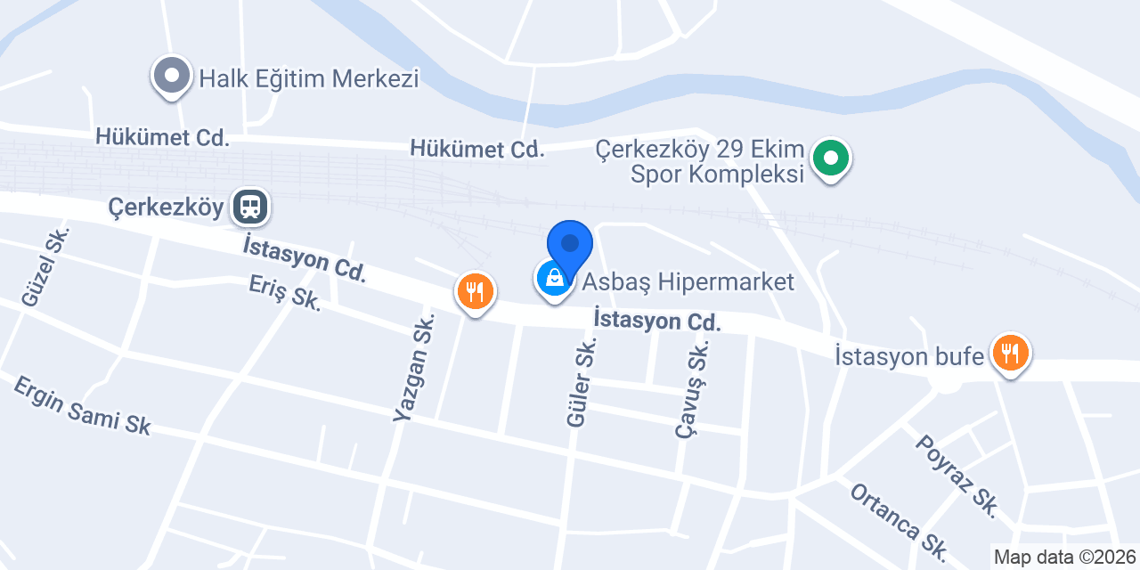 Çerkezköy İlçe Emniyet Müdürlüğü konumu