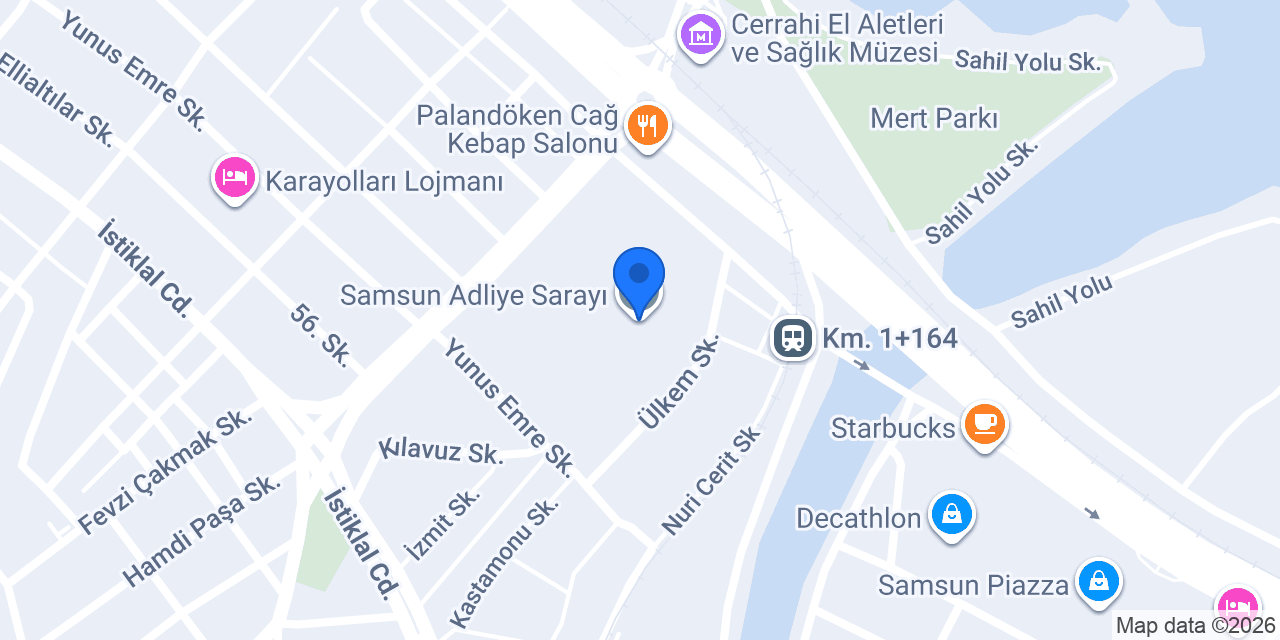 Samsun Adliye Sarayı konumu