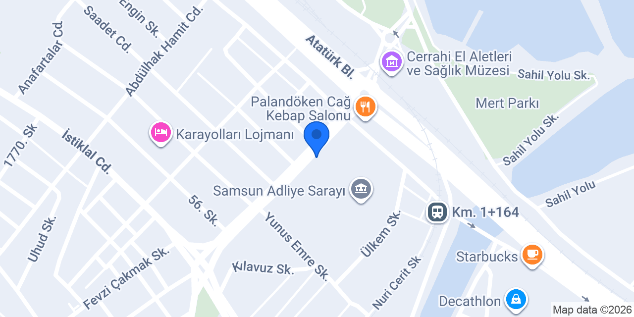 VakıfBank Samsun Adliyesi Şubesi konumu