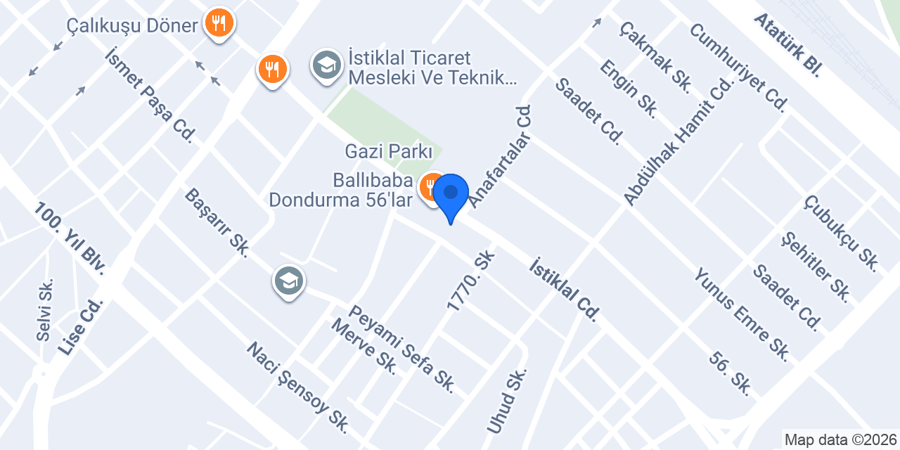 Hoş Mekân Sakız Dondurma konumu