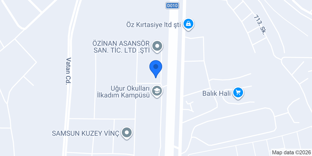 Samsun AEK Yapı konumu