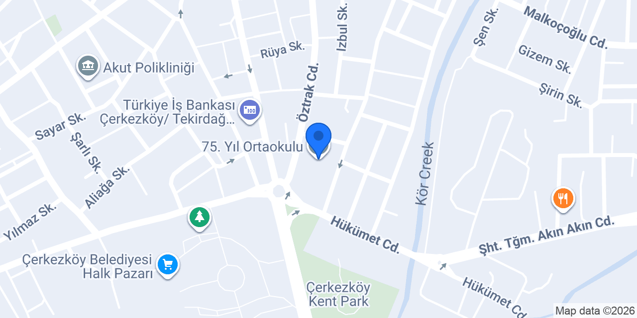 75. Yıl Ortaokulu konumu