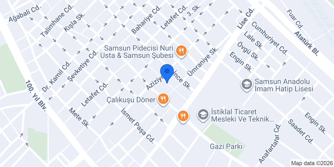 Samsun Dövme Silme konumu