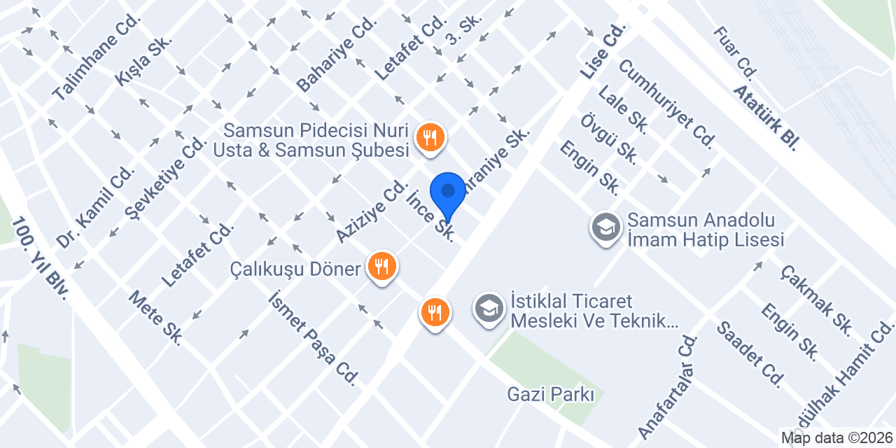 Samsun Tutunamayanlar sahaf konumu