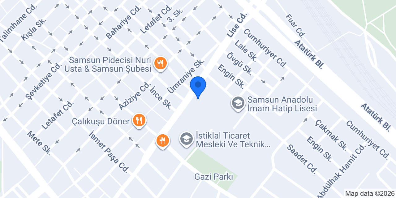 Samsun 19 Mayıs Lisesi konumu