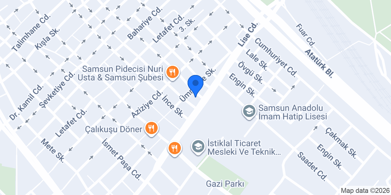 Menekşe Çiçekçilik konumu